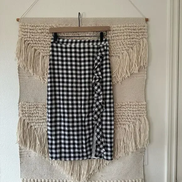 NWT: Majorelle Gingham Midi Skirt - Picture 1 of 6